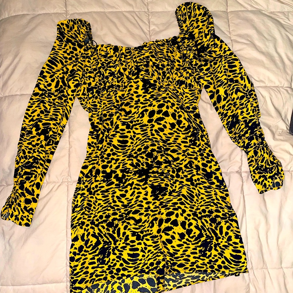 Animal Print Long-Sleeve Cocktail dress